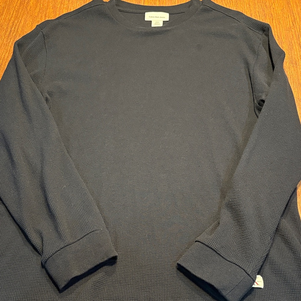Calvin Klein Men's Black Long Sleeve Thermal Tee - Picture 4 of 5
